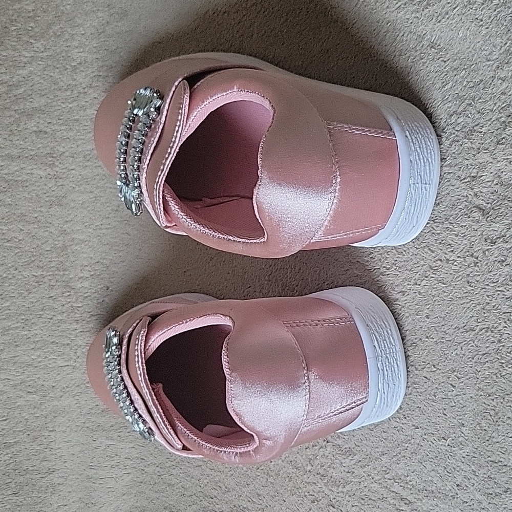 Qupid Walk About Mauve Satin Sneakers - Picture 3 of 5